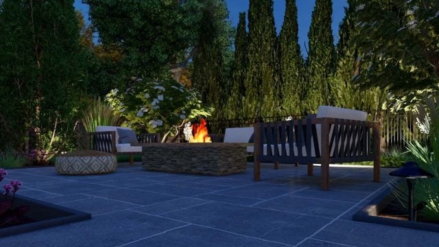 Imagine cozying up to this fireplace this evening 😍🔥 Happy Sunday! . . . . . . . . . . #firepit #outdoorliving #backyard #landscapedesign #fireplace #patio #bonfire #firepits #grill #landscape #hardscape #backyardfirepit #firefeature #firepitdesign #gardendesign #outdoorkitchen #pavers #firetable #exteriordesign #designbudget #creativelandscape #landscapedesigner #homestaging #homeproud #landscapersofinstagram #contractorsofinstagram #landscapearchitect #landscapingideas #makingmemories #buildingahome